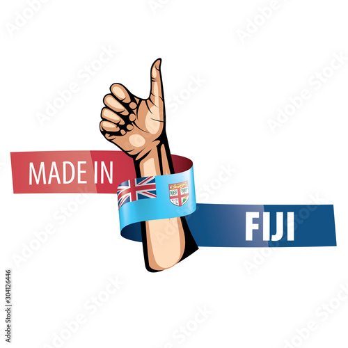 Fiji flag, vector illustration on a white background