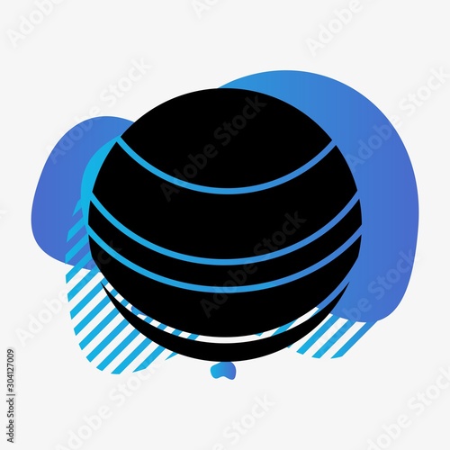 Neptune Icon Isolated On Abstract Background