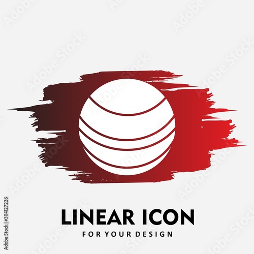 Neptune Icon Isolated On Abstract Background