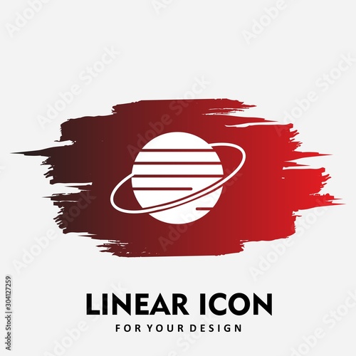 Uranus Icon Isolated On Abstract Background