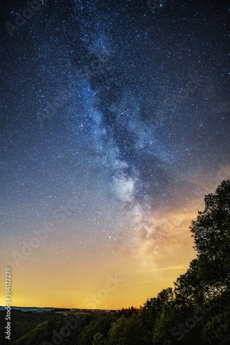 The milkyway with some light pollution, captured in a warm summernight, in Saarland, Germany.