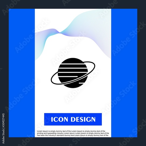 Uranus Icon Isolated On Abstract Background