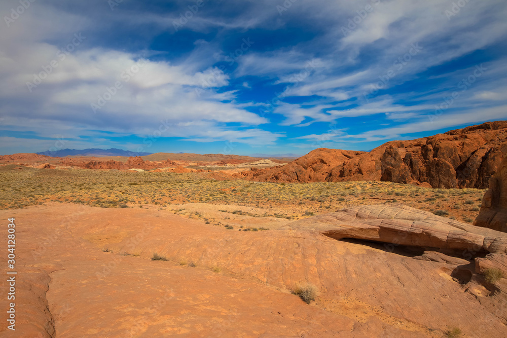 Ansicht der Wüste im Velley of Fire in Nevada, USA