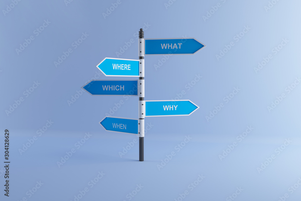 Fototapeta premium 3d rendering of signs pointing in opposite directions