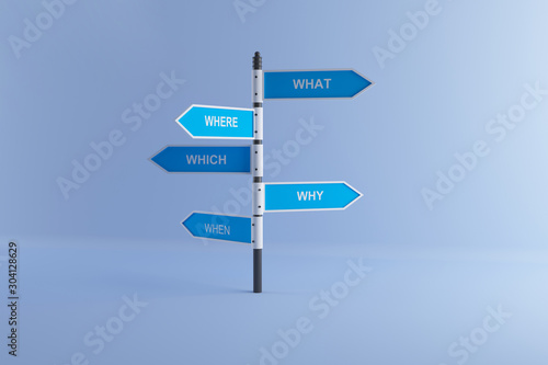 3d rendering of signs pointing in opposite directions