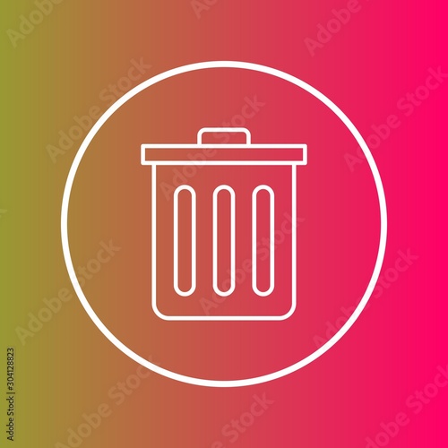 Dustbin Bin Icon Isolated On Abstract Background