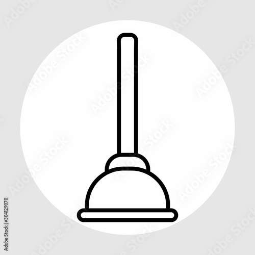  Plunger Icon Isolated On Abstract Background