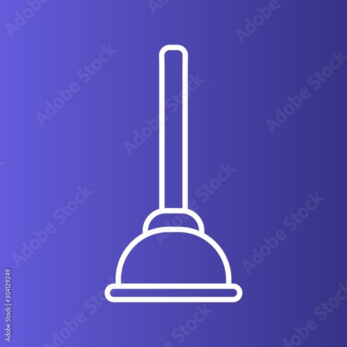  Plunger Icon Isolated On Abstract Background