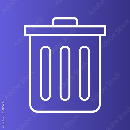 Dustbin Bin Icon Isolated On Abstract Background