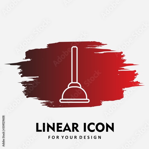  Plunger Icon Isolated On Abstract Background