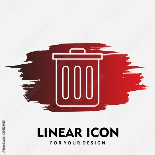 Dustbin Bin Icon Isolated On Abstract Background