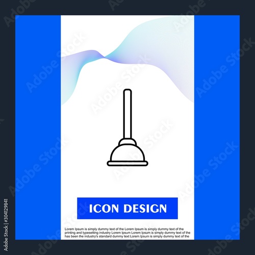  Plunger Icon Isolated On Abstract Background
