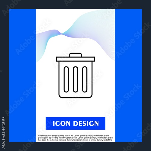 Dustbin Bin Icon Isolated On Abstract Background