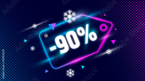 Background sale banner design template for social media marketing. Black Friday. Cyber Monday. Promotion offers. -90%.
