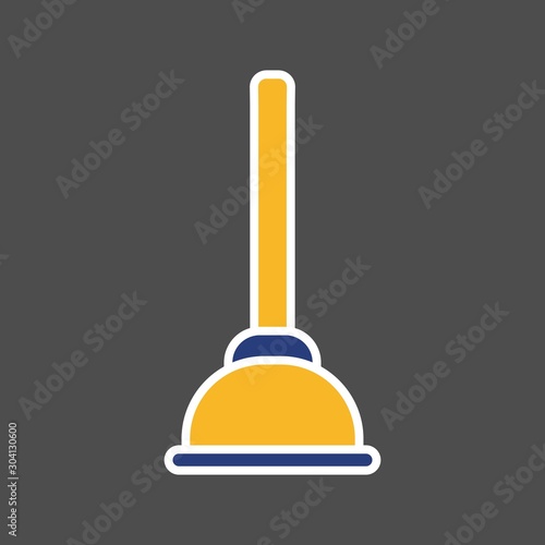  Plunger Icon Isolated On Abstract Background