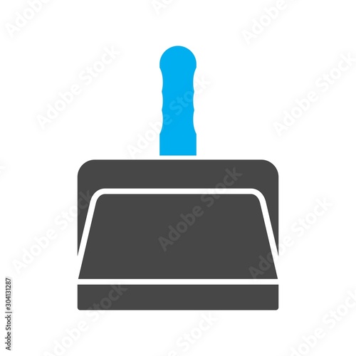 Dustpan Icon Isolated On Abstract Background