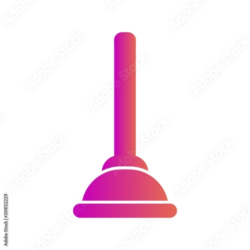  Plunger Icon Isolated On Abstract Background