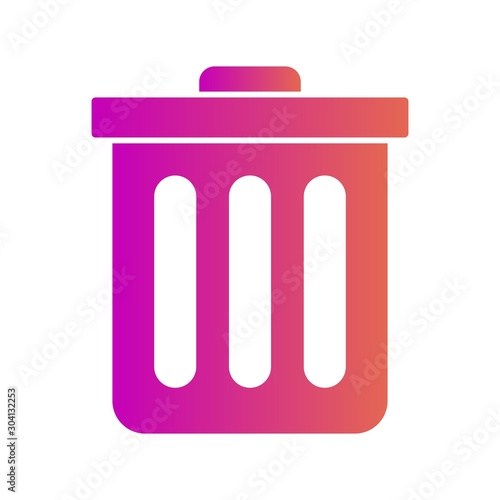 Dustbin Bin Icon Isolated On Abstract Background