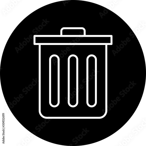 Dustbin Bin Icon Isolated On Abstract Background