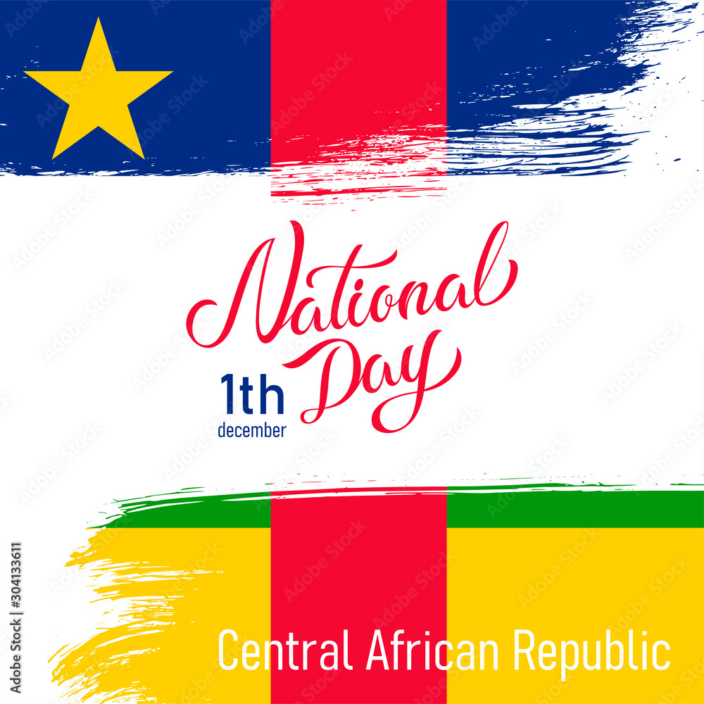Obraz premium Happy Central African Republic National Day Vector Design Template Illustration