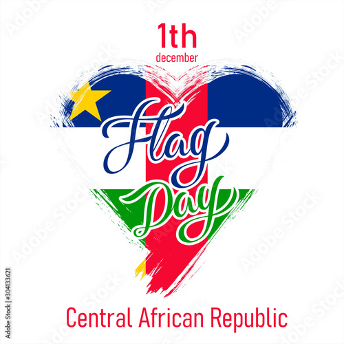 Happy Central African Republic Flag Day Vector Design Template Illustration photo