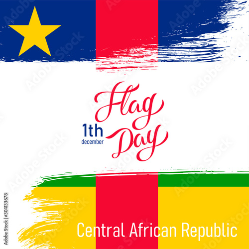 Happy Central African Republic Flag Day Vector Design Template Illustration