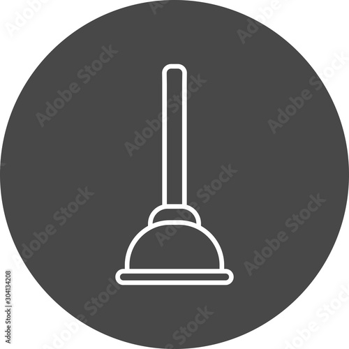  Plunger Icon Isolated On Abstract Background