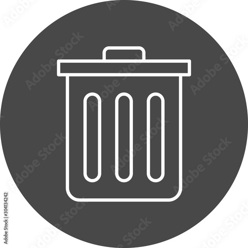 Dustbin Bin Icon Isolated On Abstract Background