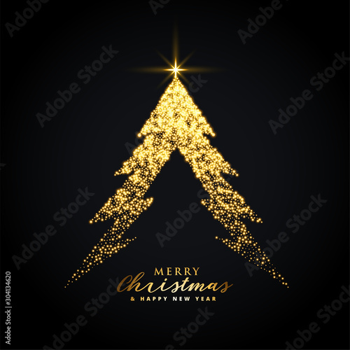 christmas tree on black background