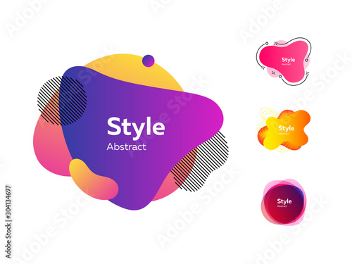 Bright multi layer irregular shapes set