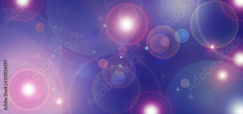 Abstract blue light background. Glowing futuristic sparkle dots, light bokeh banner, festive holiday wallpaper 