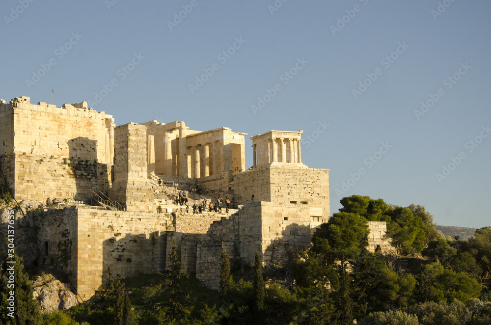 vue de l'acropole d’Athènes en fin de journée 