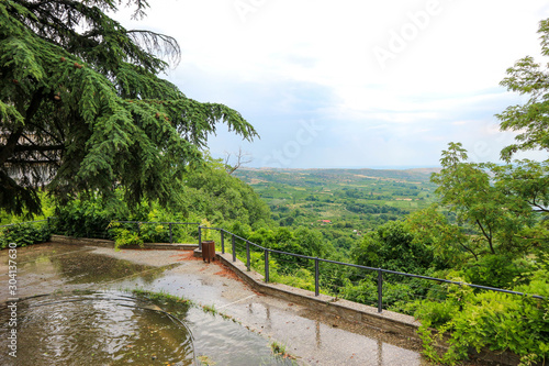 Amazing aerial view to the valley from Edessa viewpoint  Greece