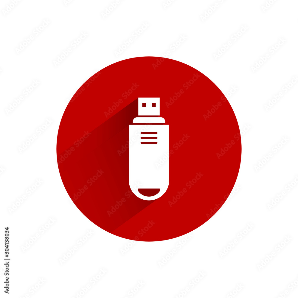 USB Flash drive icon flat design with long shadow isolated. Vector illustration USB Flash drive icon flat design with long shadow isolated. Vector illustration