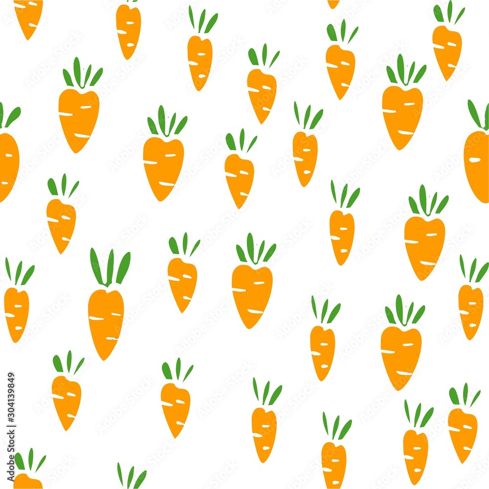 vector illustration, carrot, on a white background, pattern, children's textiles vector illustration, carrot, on a white background, pattern, children's textiles