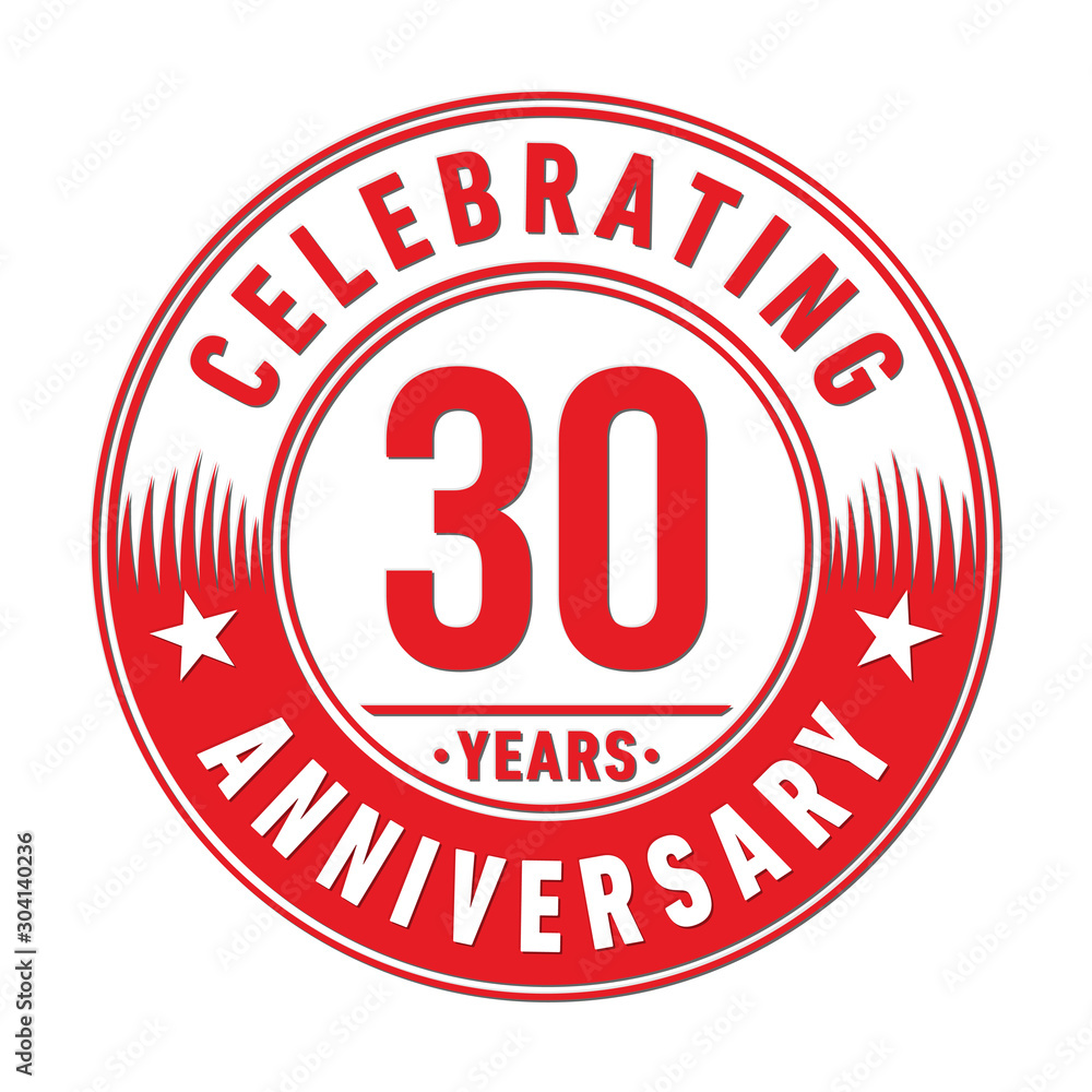 30 years logo. Thirty years anniversary celebration design template. Vector and illustration. 30 years logo. Thirty years anniversary celebration design template. Vector and illustration.