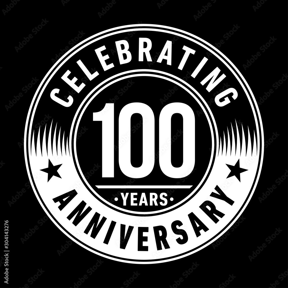 100 years logo. One hundred years anniversary celebration design template. Vector and illustration.