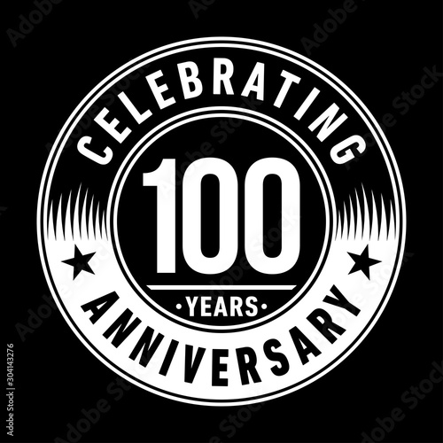 100 years logo. One hundred years anniversary celebration design template. Vector and illustration.