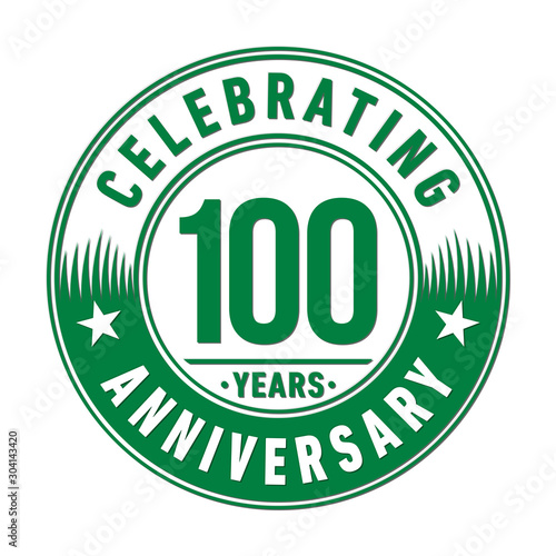 100 years logo. One hundred years anniversary celebration design template. Vector and illustration.