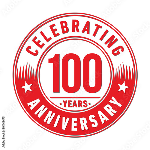 100 years logo. One hundred years anniversary celebration design template. Vector and illustration.