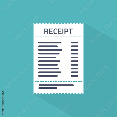 Vector sales receipt flat icon. Vector illustration