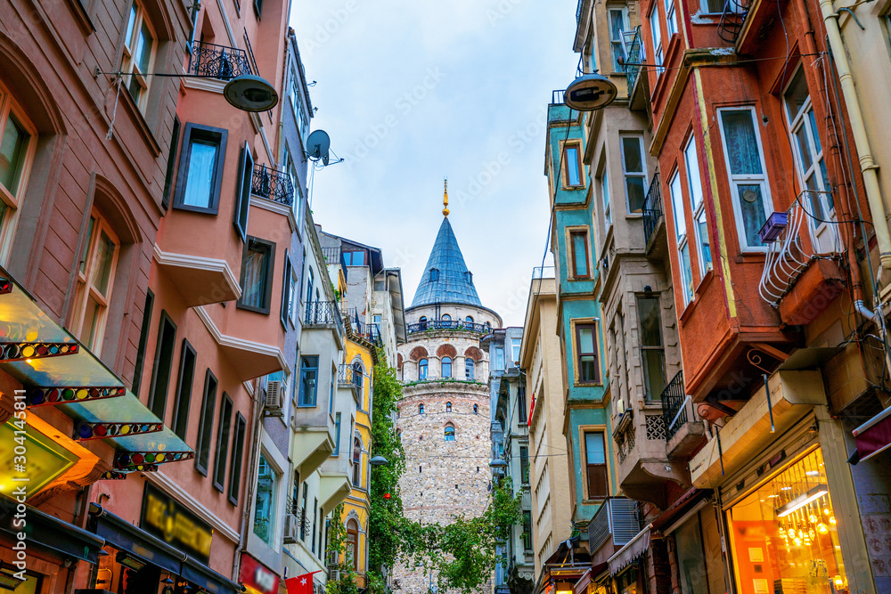 Naklejka premium Wieża Galata w Stambule, Turcja.