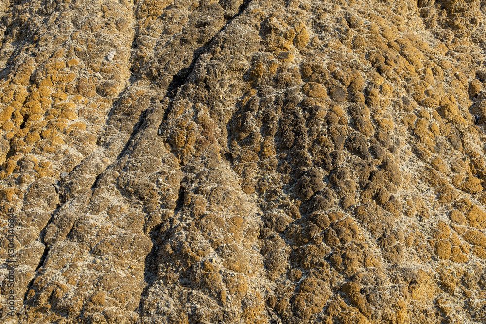 Yellow swollen surface of mountain dumps Yellow swollen surface of mountain dumps
