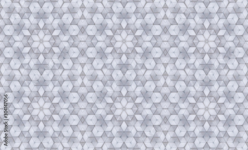 Beautiful Seamless Pattern of Illusion Hexagon or Cube Shapes (Soft Focus) for Interior / Exterior Works, Background, Backdrop, or Wallpaper.