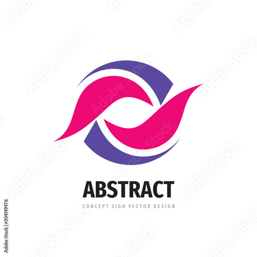 Business logo design. Abstract shapes. Cooperation communication concept sign. Success strategy icon symbol. Vector illustration.