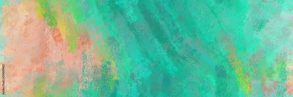 abstract seamless pattern brush painted background with light sea green, tan and dark sea green color. can be used as wallpaper, texture or fabric fashion printing