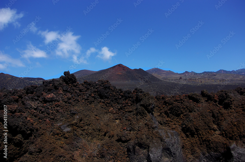 The power of volcanoes in the southern area of La Palma in the Canary Islands