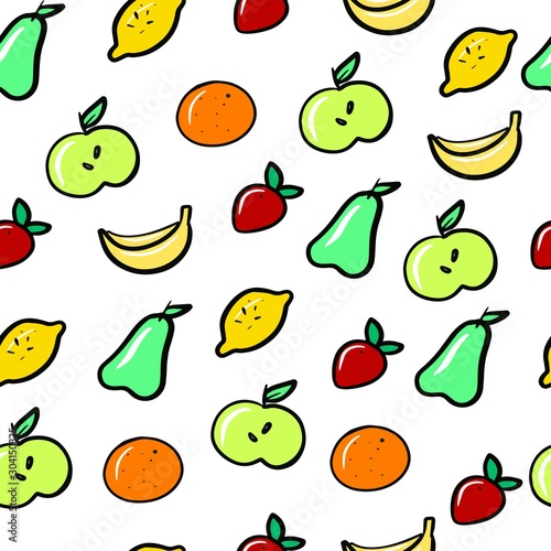  vector illustration, fruit, on a white background, pattern