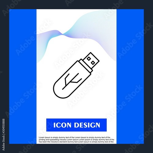 usb Icon Isolated On Abstract Background