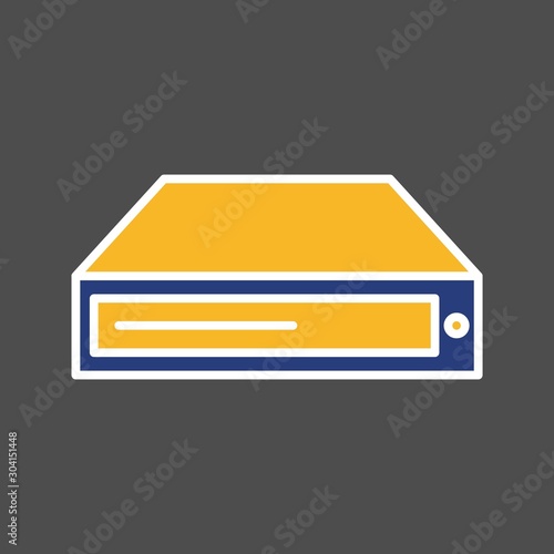 Dvd Rom Icon Isolated On Abstract Background